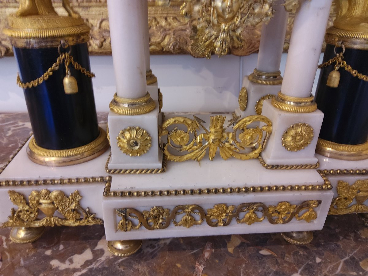 Importante pendule d époque Louis XVI en marbre-photo-3